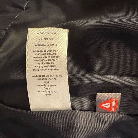 Talbots Puffer Jacket Size M Navy Blue Lightweight collarless Packable - Picture 10 of 10